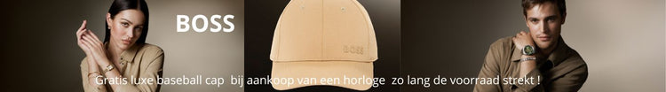 Gratis luxe baseball cap  bij aankoop van een horloge  zo lang de voorraad strekt !
