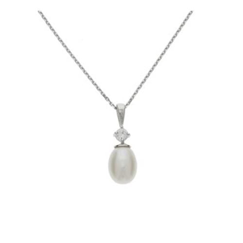 Zilver Collier Parel